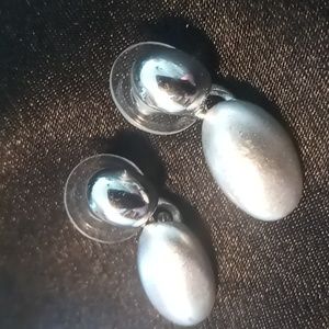 Anne Klein drop dangling silver earrings stamped.